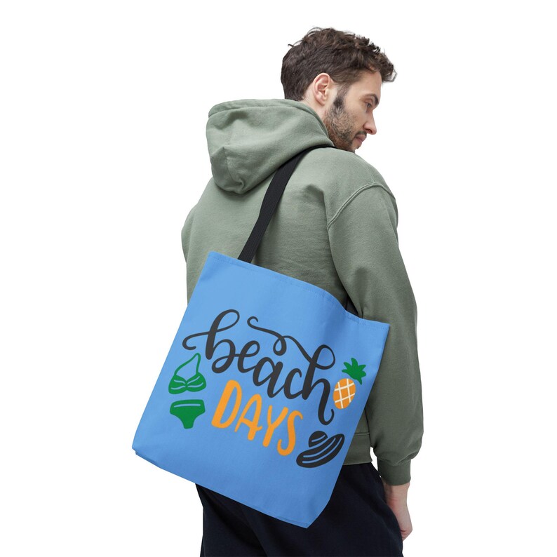 Bolso de playa con diseño de piña, bikini y sombrero para el sol. imagen 7