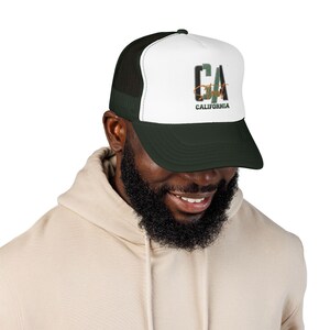 Casquette trucker californienne de la côte californienne | Devant en mousse, Dos en filet image 11