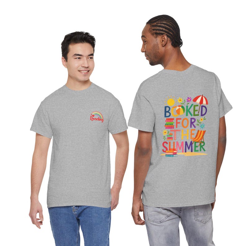 Booked for the Summer Tee | Reading Beach Book Stack Tee image 7