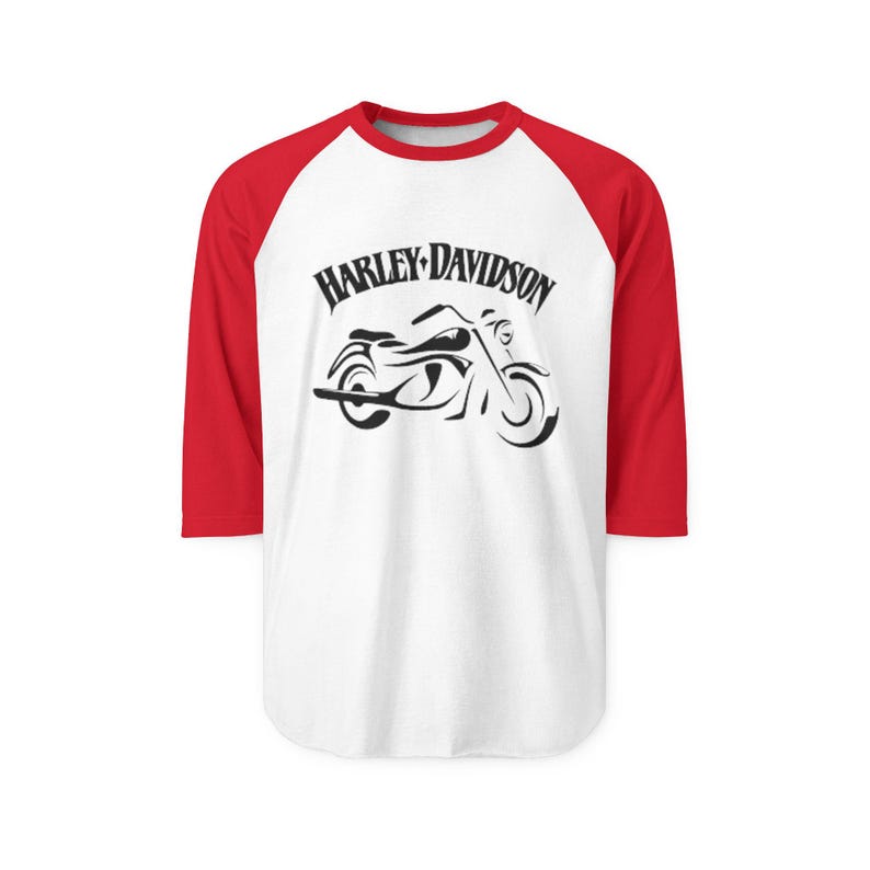 Harley-Davidson Funs Motorcycle Raglan Shirt | Vintage Bike Tee image 11