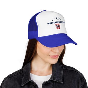 Independence Day America Skull Foam Trucker Hat | 4th of July Patriotic Stars image 16