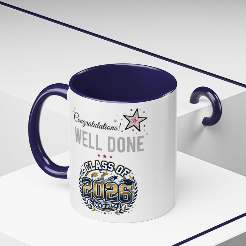 Klasse von 2026 Abschluss Herzlichen Glückwunsch Tasse | Akzent-Kaffeebecher Bild 13