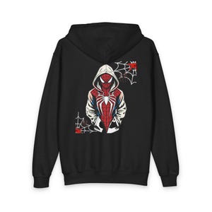 Spider Hoodie met rits voor jongeren | Rode Spider-Man hoodie met rits afbeelding 4