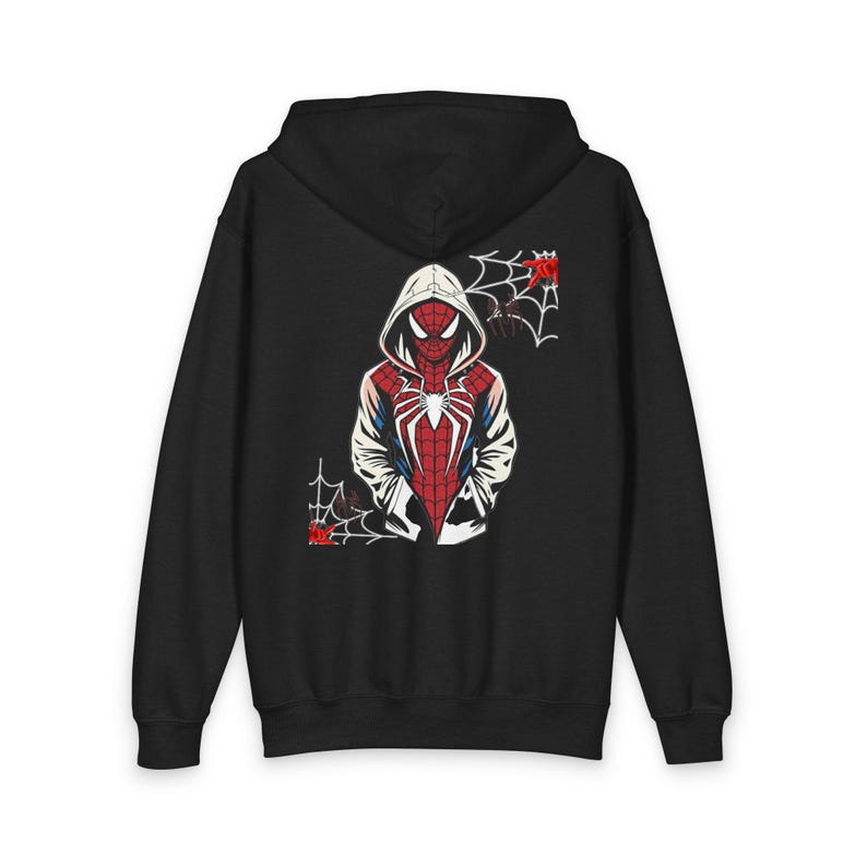 Spider Hoodie met rits voor jongeren | Rode Spider-Man hoodie met rits afbeelding 4