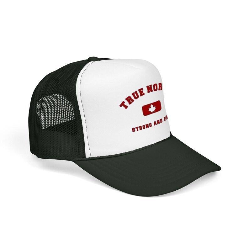 True North maple badge Foam Trucker Hat | Strong and Free Canada image 12