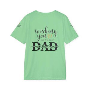 Maglia sportiva da uomo con scritta "Happy Father's Day" / Scritta "Dad" sul retro immagine 3