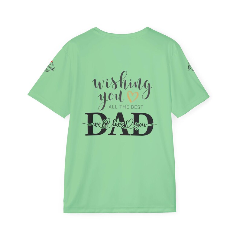 Maglia sportiva da uomo con scritta "Happy Father's Day" / Scritta "Dad" sul retro immagine 3