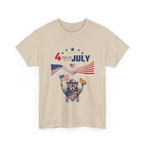 USA 250 Years Patriotic Raccoon 4th of July Tee | American Flag, Fireworks image 3
