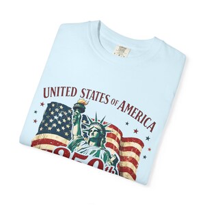 250th Anniversary Statue of Liberty American Flag T-shirt | July 4th Celebration image 13