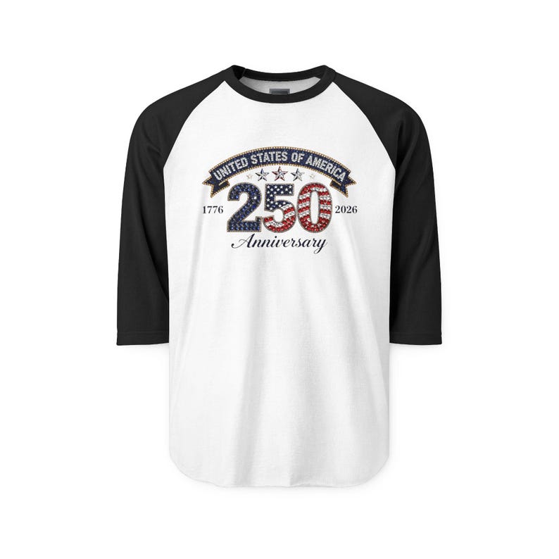 United States 250th Anniversary Raglan | 1776-2026 American Flag Design image 4
