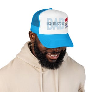 Father's Day Gift Foam Trucker Hat | Vintage Dad Badge image 12
