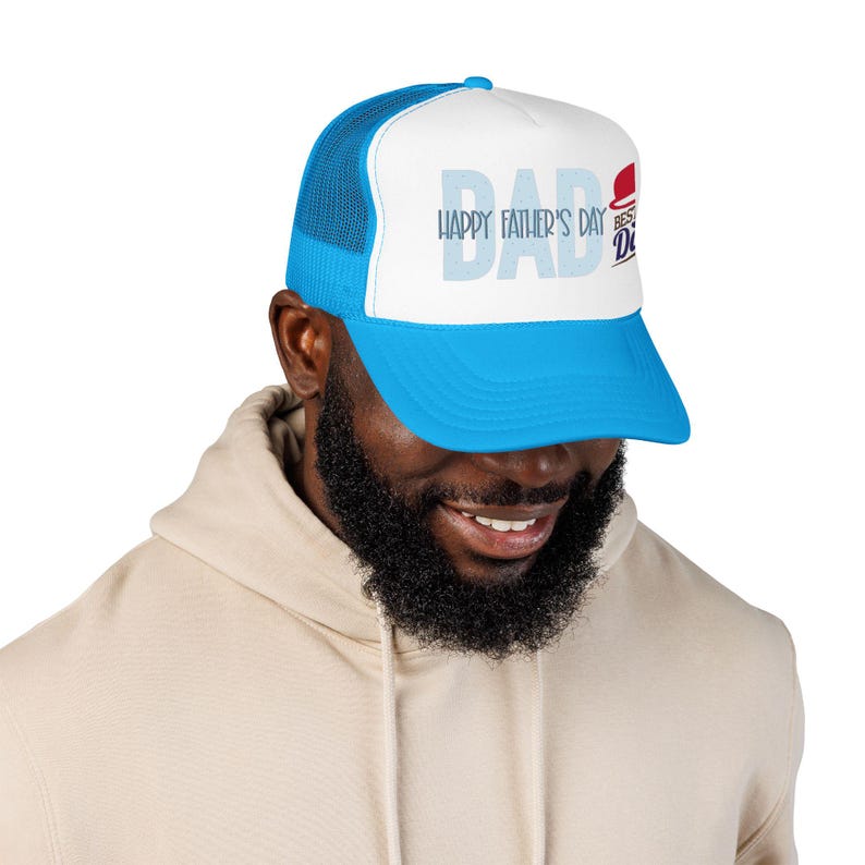 Father's Day Gift Foam Trucker Hat | Vintage Dad Badge image 12
