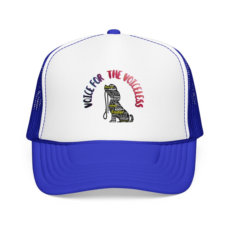 Voice for the Voiceless Foam Trucker Hat | Rescue Dog Paw Print Design image 12