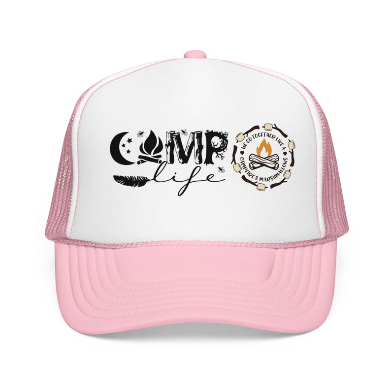 Camp Life Foam Trucker Hat | Camping Logo Mesh Cap image 13