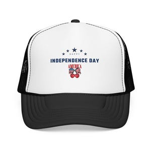 Independence Day America Skull Foam Trucker Hat | 4th of July Patriotic Stars image 5