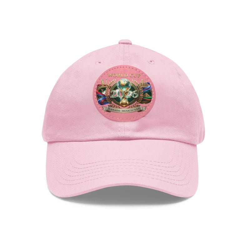 World Cup 2026 Soccer Ball Leather Patch Dad Hat | Round Patch Cap image 13