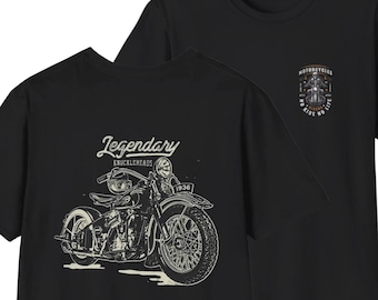 Harley Davidson Motorcycle Rider Helmet Graphic T-Shirt | Retro Biker Skull Chest Print