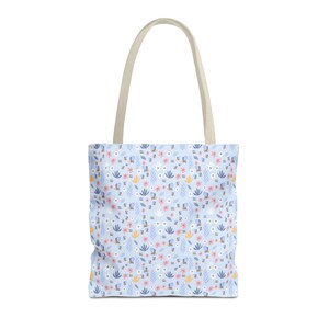 Pastel Floral Pattern Tote Bag | Small Flowers Allover Print image 18