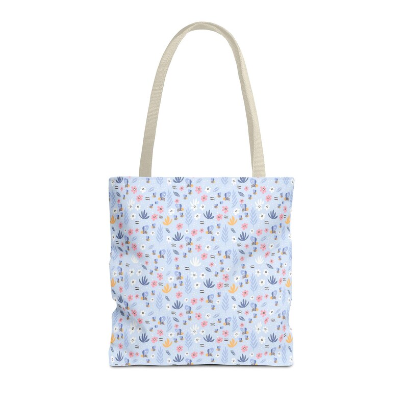 Pastel Floral Pattern Tote Bag | Small Flowers Allover Print image 18