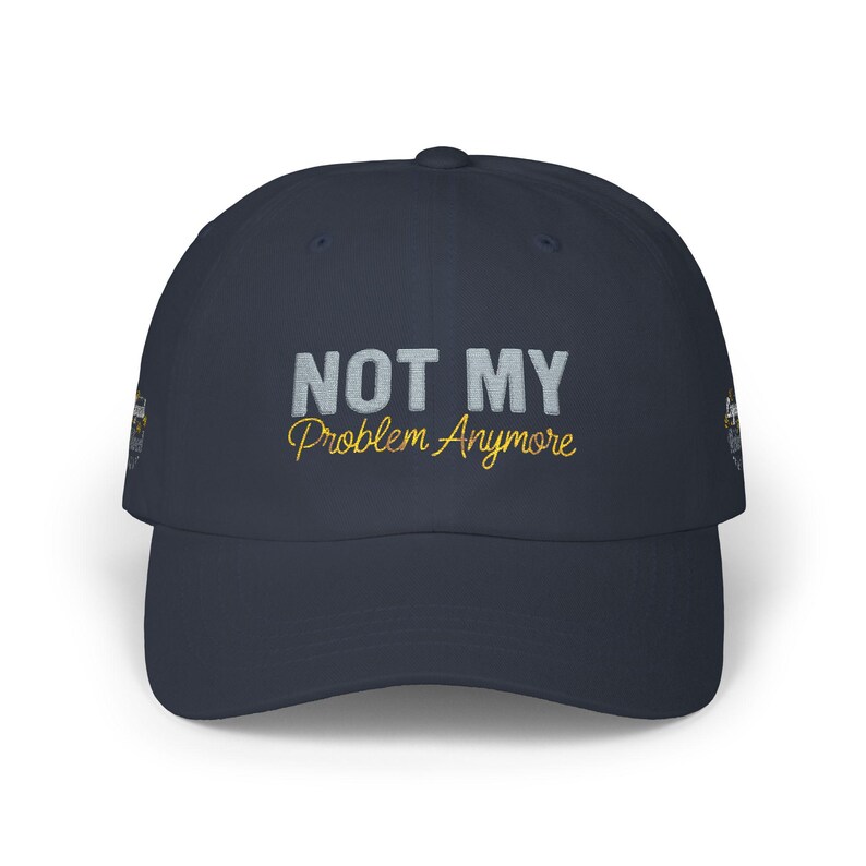 Pensioencadeau, Klassieke Dad Cap | Geborduurde pet met tekst: Not My Problem Anymore afbeelding 13