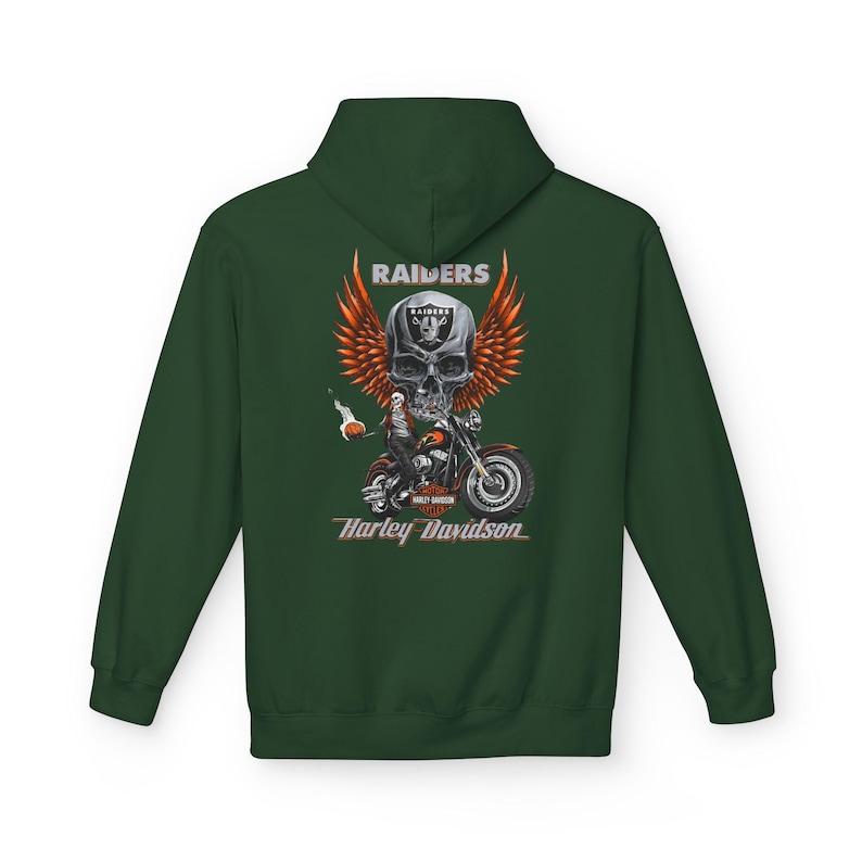 Harley Davidson fans Hoodie, motorcycle riders, vintage style | Biker Skull Floral Chest Graphic image 7