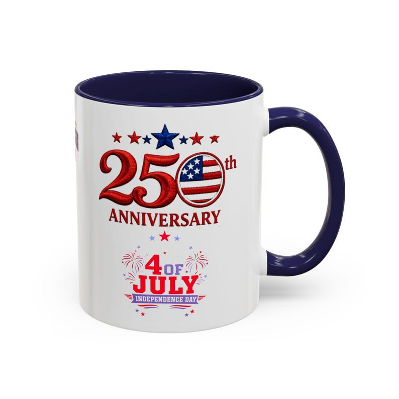 25th Anniversary 4th of July Coffee Mug | American Independence 1776 image 5