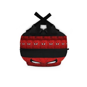 Spider Mask Name Backpack | Personalized Red Spiderweb Comic Design image 4