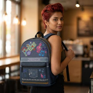 Personalisierter Tanz-Jeansrucksack | Bestickter Kinderrucksack mit Namen Bild 2