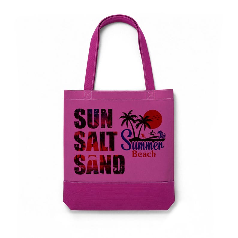 Summer Time,ermochromic Tote Bag,Sun Salt Sand beach graphic Tote,Gift for her image 4