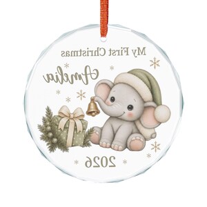 My First Christmas Elephant Ornament | Custom Baby 2026 Gift image 5