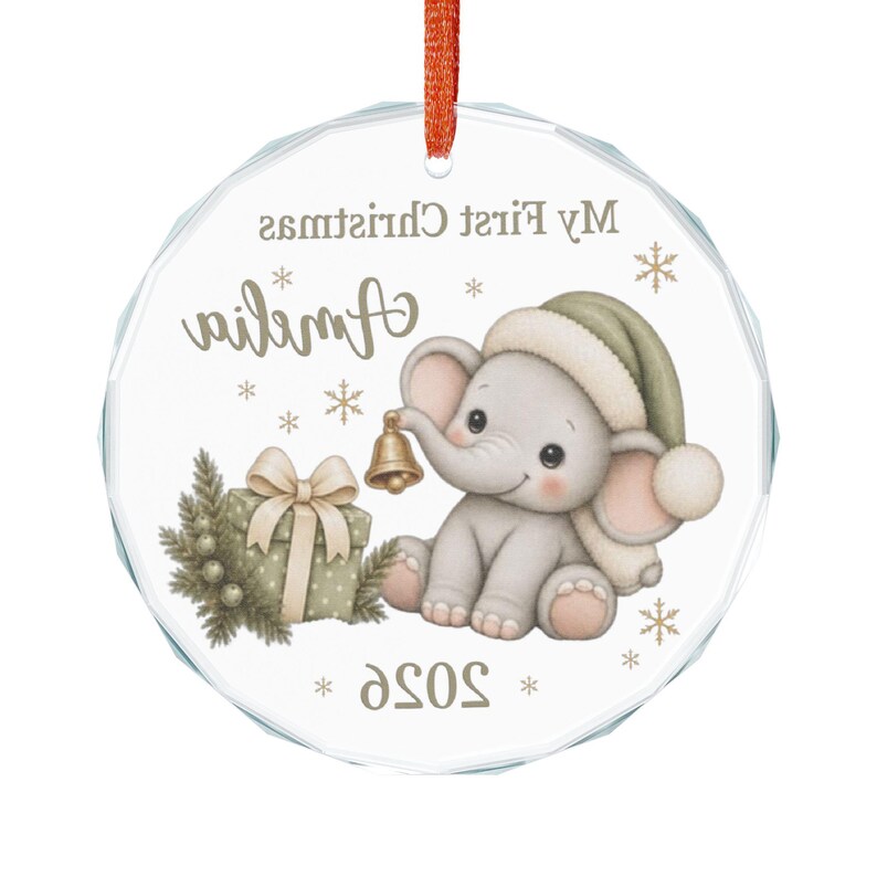 My First Christmas Elephant Ornament | Custom Baby 2026 Gift image 5