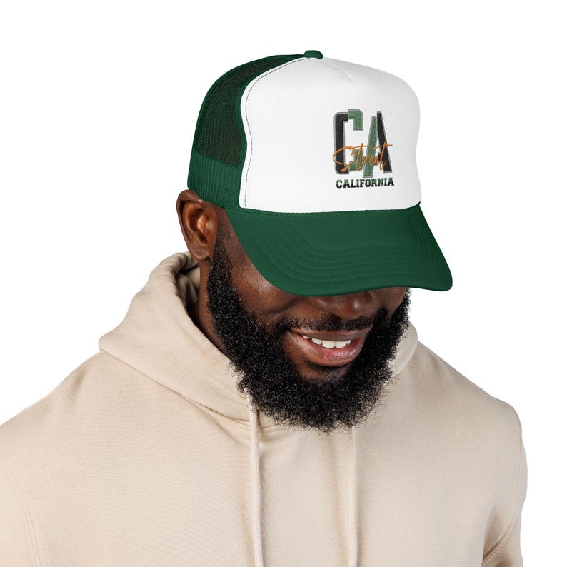 Casquette trucker californienne de la côte californienne | Devant en mousse, Dos en filet image 13