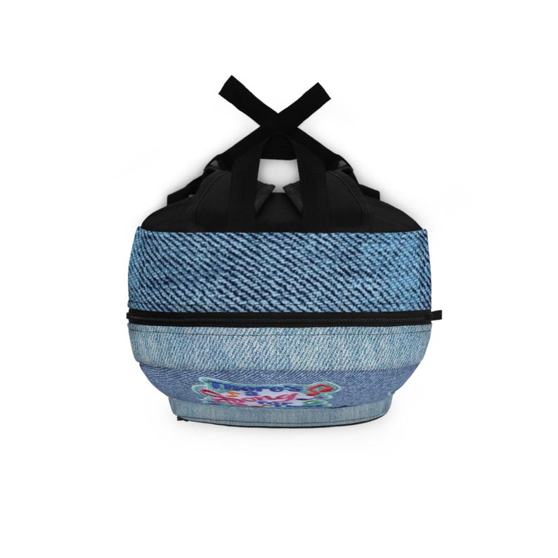 Personalized Dance Backpack, Denim Look, Music Notes, Song Design image 4