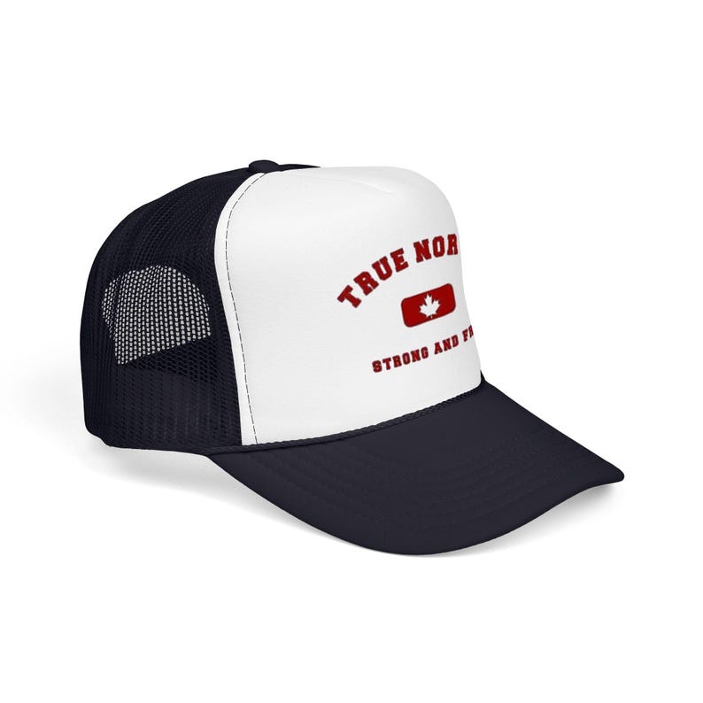 True North maple badge Foam Trucker Hat | Strong and Free Canada image 19