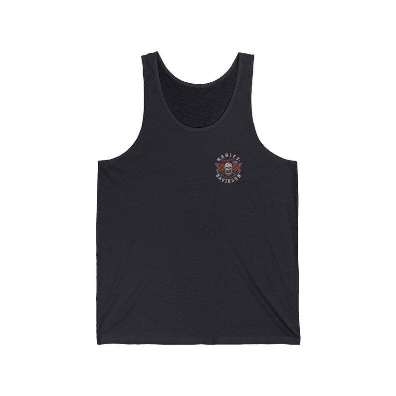 Unisex Harley Davidson fans Tank,Raiders Skull with Wings Motorcycle | Biker Racing Tank Top image 10