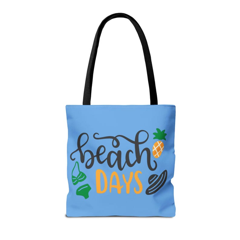 Bolso de playa con diseño de piña, bikini y sombrero para el sol. imagen 3