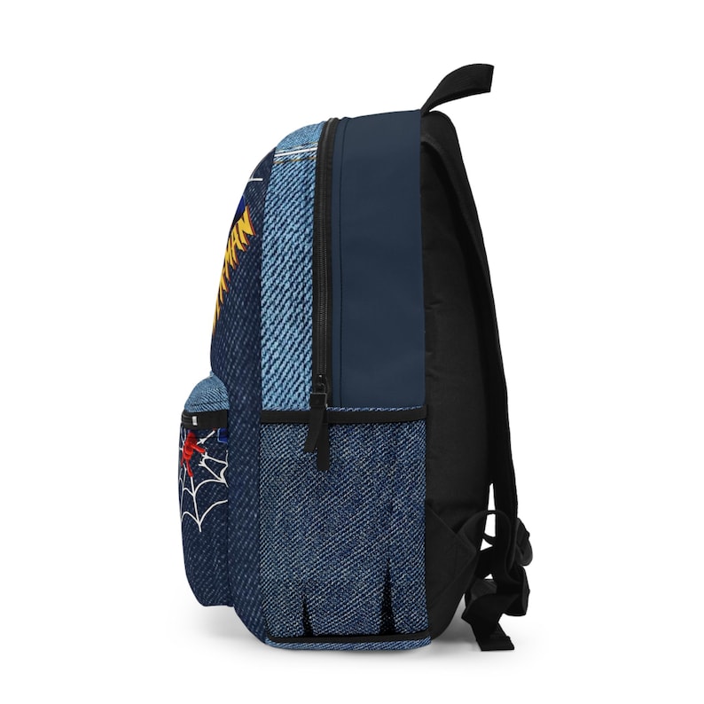 Spider-Man Webs backpack | Personalized name patch, Kids denim superhero bag image 3