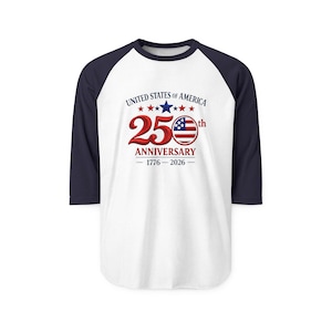 25th Anniversary USA Flag Logo Raglan Shirt | 1776-2026 image 14