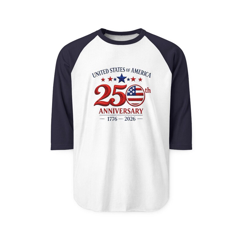 25th Anniversary USA Flag Logo Raglan Shirt | 1776-2026 image 14