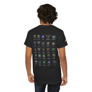 Jeu PC avec logo League of Legends Wild Rift | T-shirt imprimé emblèmes classés dans le dos image 12