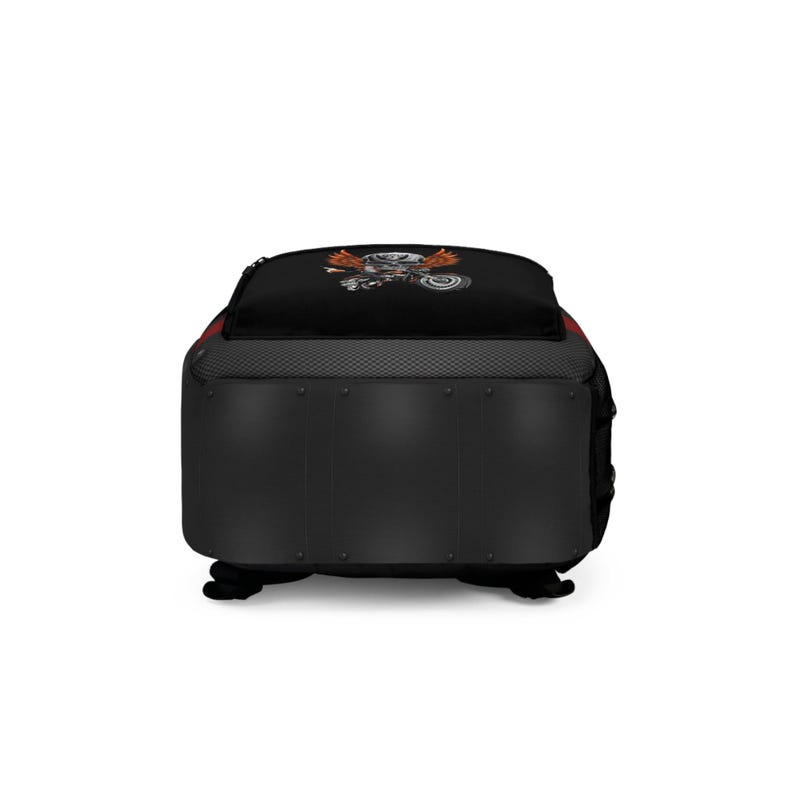 Personalized Vintage Harley Davidson Motorcycle Backpack | Skull Riders Graphic image 5