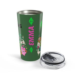 Bicchiere termico personalizzato The Sims Plumbob / Bicchiere da 20 oz per videogiochi immagine 3