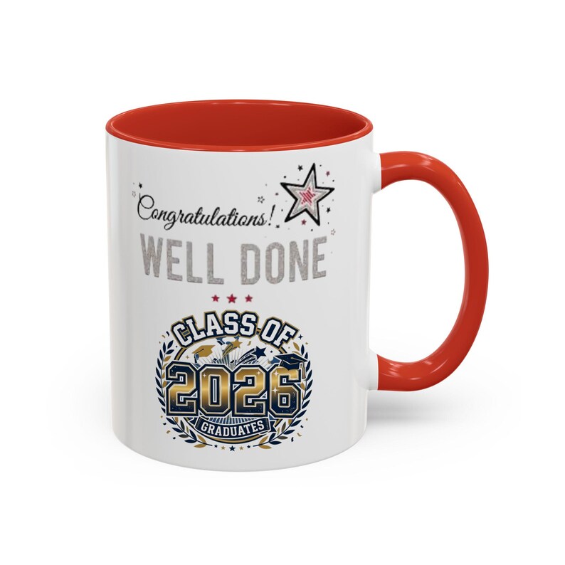 Klasse von 2026 Abschluss Herzlichen Glückwunsch Tasse | Akzent-Kaffeebecher Bild 3