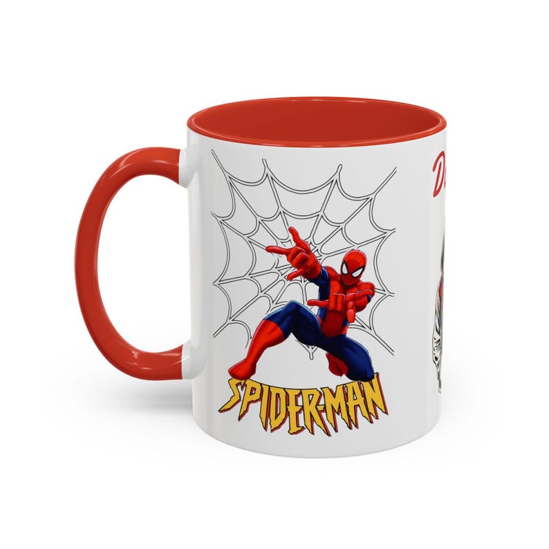Caneca personalizada com o nome do Homem-Aranha, caneca decorativa para café (325ml, 445ml) | Ilustração de moletom do Homem-Aranha imagem 4