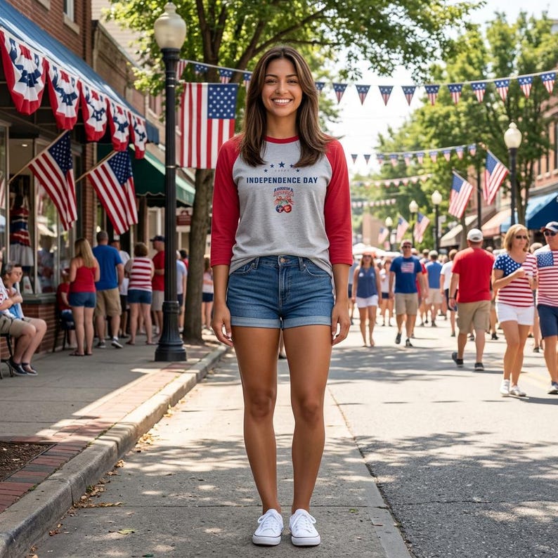 United States 250th Anniversary Raglan T shirt - Patriotic 3/4 Sleeve Baseball Tee image 3