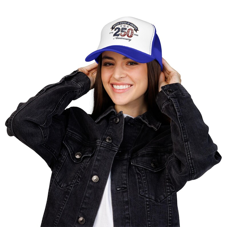 Casquette trucker 250e 250e anniversaire des États-Unis | 1776-2026 Chapeau patriotique en mousse image 19