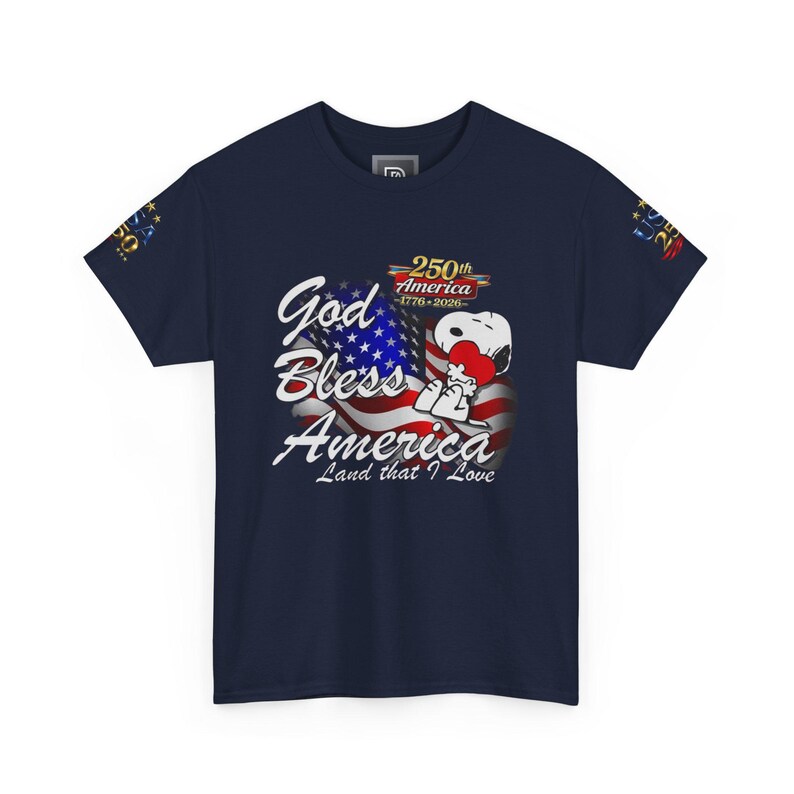 USA 250th Anniversary God Bless America Tee | Patriotic Flag Eagle image 9