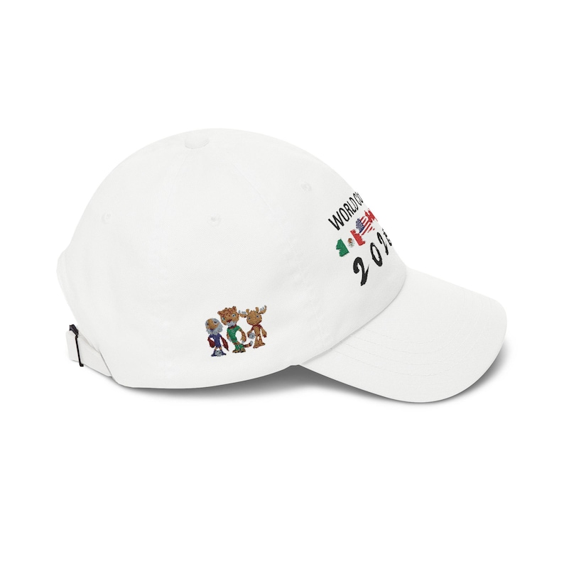 2026 World Cup Soccer Embroidered Cap | Flags & Mascot Dad Cap image 3