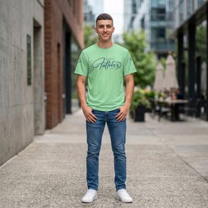 Maglia sportiva da uomo con scritta "Happy Father's Day" / Scritta "Dad" sul retro immagine 5