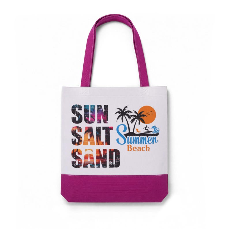 Summer Time,ermochromic Tote Bag,Sun Salt Sand beach graphic Tote,Gift for her image 3